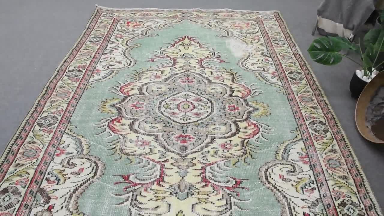 Turkish Rug, hotsell Area Carpet, Vintage Rug, Antique Rug, 57x96 inches Green Rug, Anatolian Bedroom Carpet, Office Rug, Floor Rug, 2470